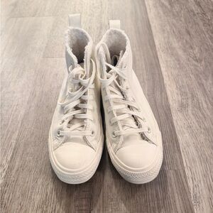 White High-Top Sherpa Lined Converse